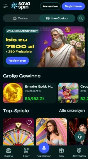 Savaspin Casino Mobile Version